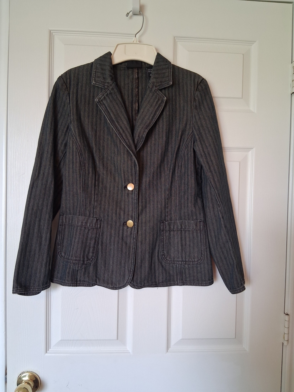 Women's Charcoal Pinstripe Tailored Blazer